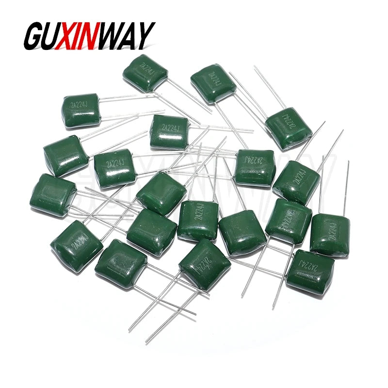 20PCS 100V Polyester Film Capacitor 124 154 224 334 474 2A124J 2A154J 2A224J 2A334J 2A474J 0.15UF 0.22UF 0.33UF 0.47UF