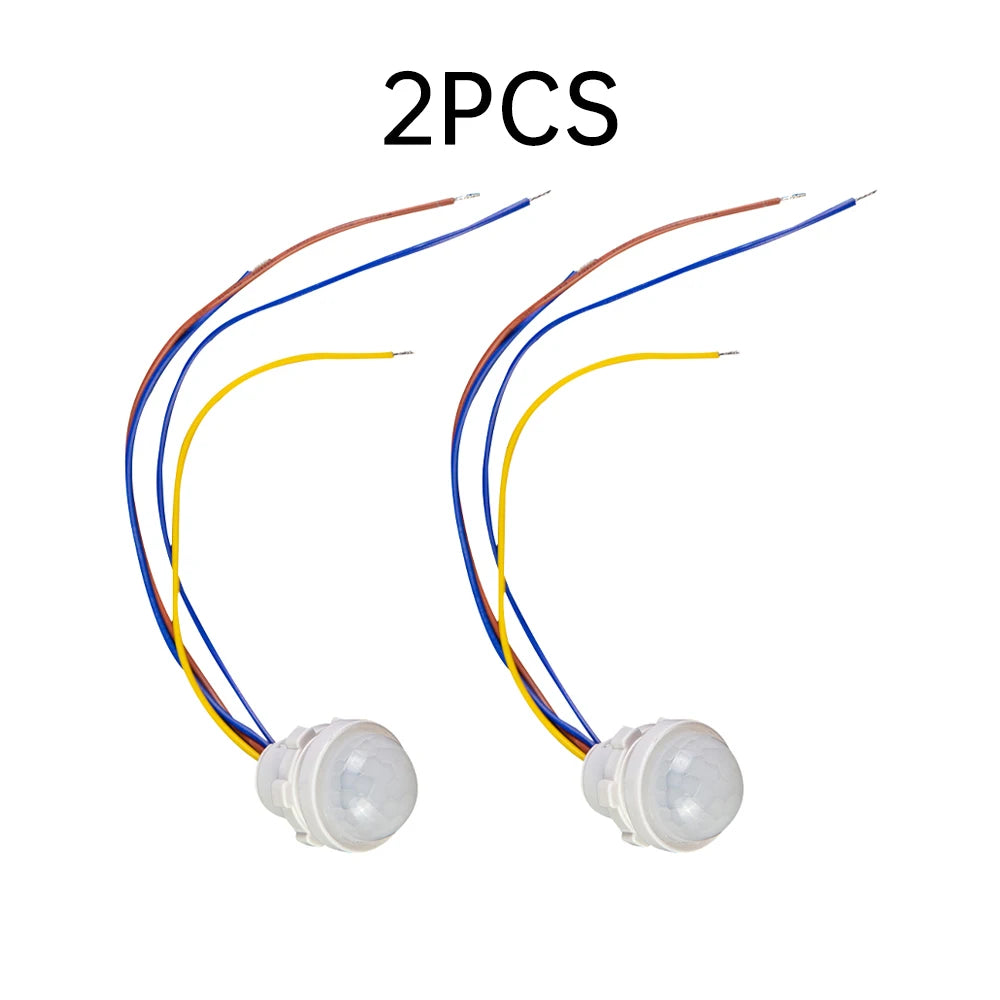 2PCS Automatic Sensor Light Switch LED Human Body Sensor Infrared Sensor Detection Infrared PIR Probe LED Body Sensor Switch
