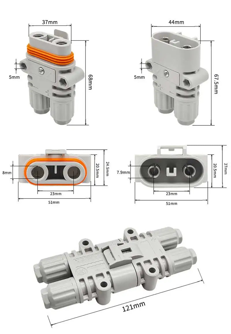 120A 1200V Male Female Connector Waterproof Big Current Parking Air Conditioner Plug Electric Forklift Generator Connectors