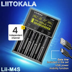 LiitoKala Lii-M4 M4S 18650 LCD Display Smart Charger Test Capacity Suitable For 3.7V 26650 18350 21700 18500 1.2V AA AAA 4 Slots