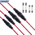 5PCS 5*20mm 6*30mm Glass Fuse Holder Screw Type 5X20mm with 22AWG Wire Cable 250V 5X20MM Glass Fuse Tube Fuse Casing