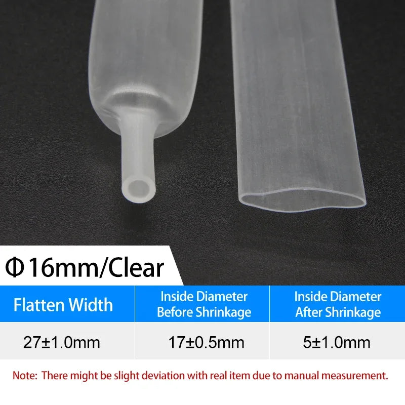 1~10m 4:1 Transparent Heat Shrink Tubing With Glue 4~ 52mm Double Wall Adhensive Polyolefin Sleeve Lined Wire Cable Protector