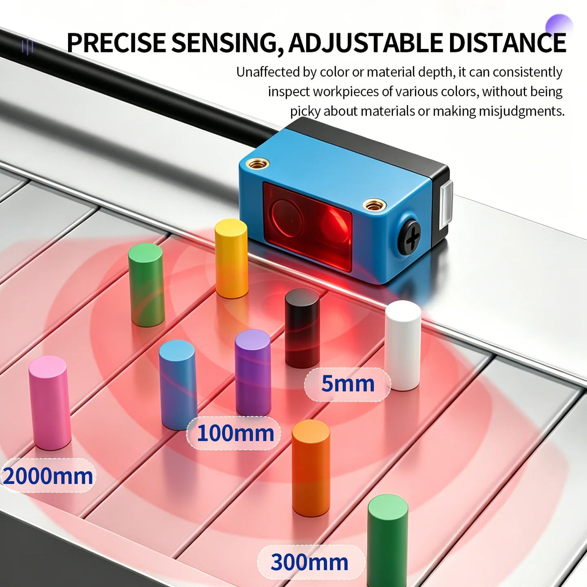 ZHICAN ZC3E Background Suppression Laser Photoelectric Sensor Adjustable Distance Diffuse Reflective Detection Switch