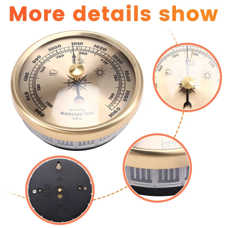 MALL 70Mm Atmospheric Home Barometer Weather Forecasting Instrument Aneroid Barometer Gas Pressure Gauge