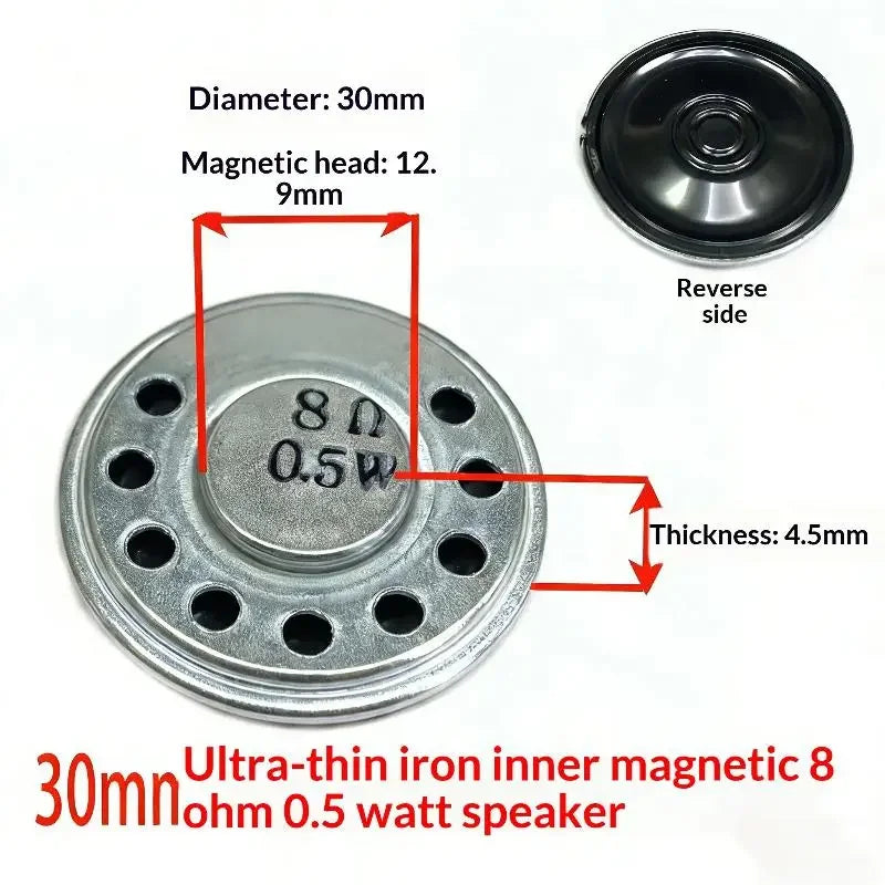 1Pcs Diameter 30mm 32mm 36mm 40mm 45mm 50mm 57mm Loudspeaker 0.5W 8 Ohm Ultra-thin Horn Speaker