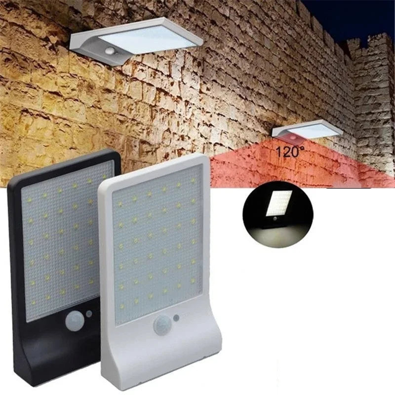 48leds solar street wall lights 450LM 3.5W led solar motion PIR sensor DIM lights Aluminum with pole remote for garden garage