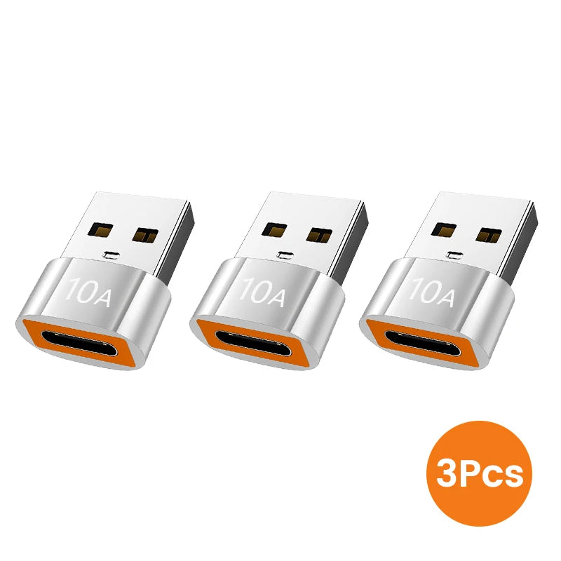 10A USB 3.0 To Type C Mini Fast Transfer USB Type C Female To USB PD Adapter Suitable for Mobile Computer Car Charger Converters