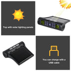 Temperature Warning Fuel Save Tire Pressure Monitoring System Solar TPMS With 4 External Sensors Car Tyre Pressure Monitor
