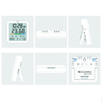 Thermometer Sensor with Backlit LCD Digital Magnetic Clock Easy To Read Home Weather Station for Humidity Gauge Meter Sensor