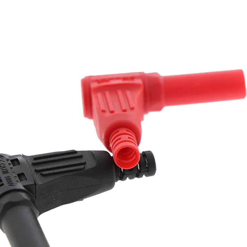 2Pcs Hot New 4mm Male Right Angle Insulation Wire Solder Type DIY Banana Plug Connectors Multimeter Test