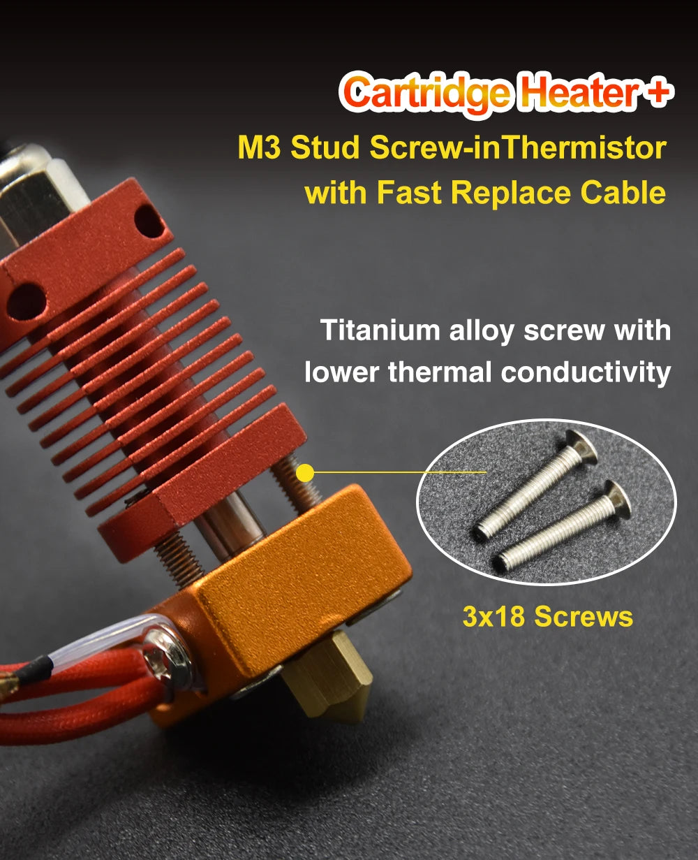 Ender 3 Metal J-Head CR10 MK8 Hotend Extruder Kit Heat Block Nozzle Heater Thermistor for CR10s Pro Ender3 V2 Ender 5 3D Printer