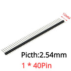 10PCS 1X40 Pin Single Row MALE 2.54MM PITCH 11MM/15MM/17MM/21MM/25MM LONG PIN Header Connector Strip 1X40pin 1*40 40P 40Pin