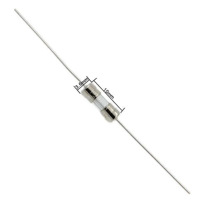 10Kind 100Pcs/lot 3.6*10mm 250V Double Pin Fast blow Glass Fuse Fith Lead Wire Mix Set 0.5A 1A 2A 3A 3.15A 4A 5A 6.3A 8A 10A