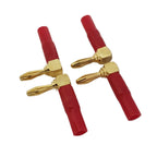 4PCS 4mm L-shaped Right Angle Banana Plug Soft Plastic Shell 90 Degree Banana Connector Red Black for Audio Video Speaker