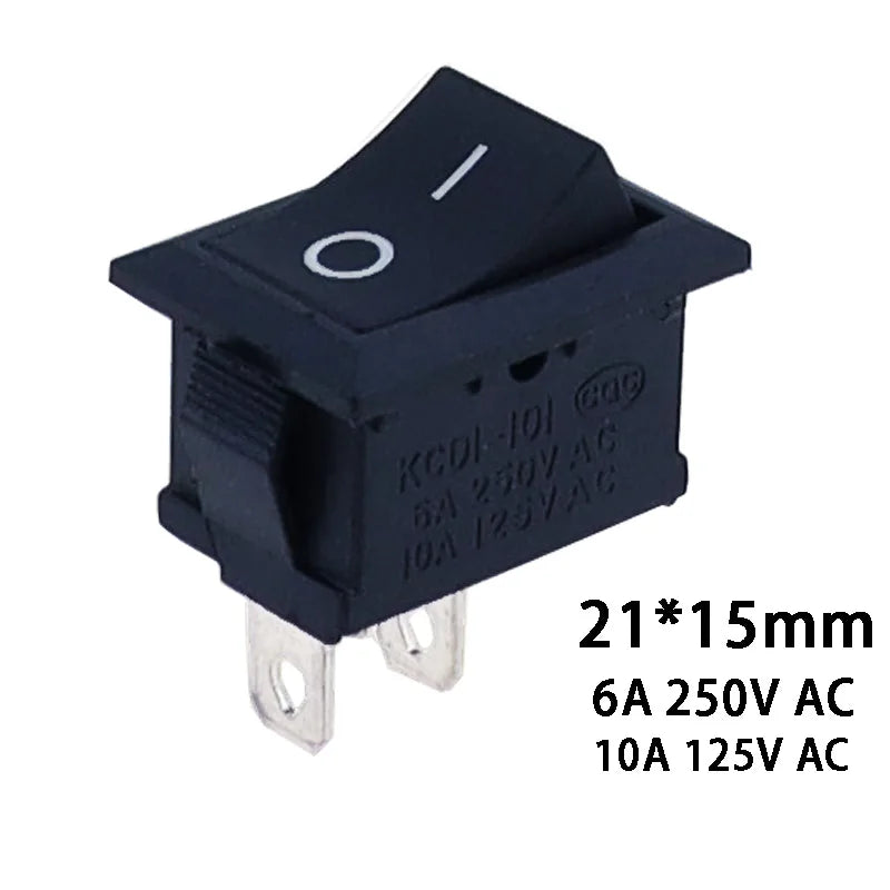 KCD11-101 3A/6A 250V 6A/10A 125V 10*15mm 21*15mm SPST 2PIN ON/OFF G130 Boat Rocker Switch Car Dash Dashboard Truck KCD1 switch