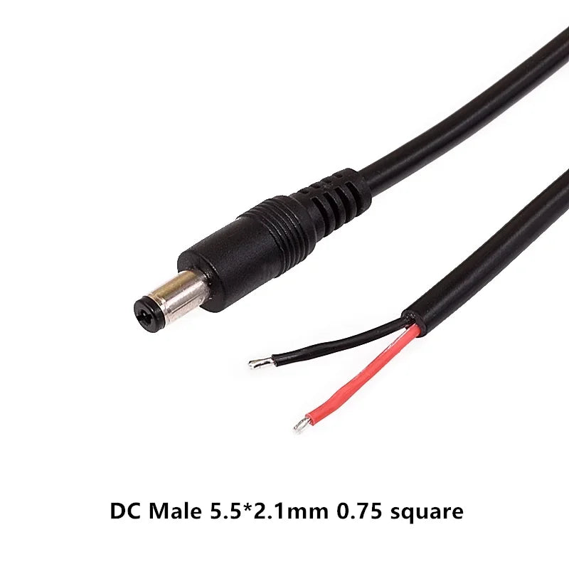 DC Power Plug 5.5 X 2.1 2.5mm 5.5 * 2.1mm Male Female CCTV Adapter Connector Cable Extension Cords 12V Surveillance Camera