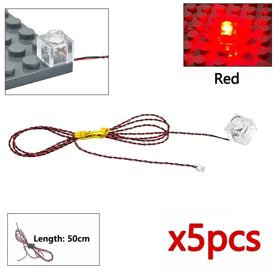 Flash Lamp City Street Light Bricks DIY 0.8mm Pin 1x1 1x2 1x4 Length 50cm SMD LED 2835  Remote Control Building Block