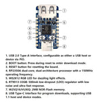 Waveshare RP2350 USB A Development Board Raspberry Pi Pico 2 USB Type-A/C 2.0/1.1 Transmission RP2350 Zero