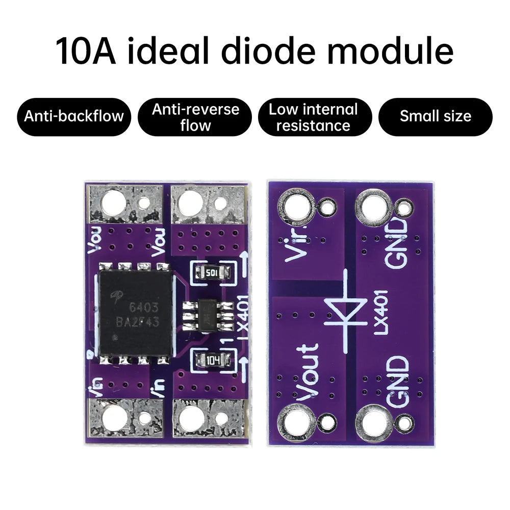 3V-26V 10A Ideal Diode Module Solar Charging Backflow Prevention Low Internal Resistance Analog Rectifier