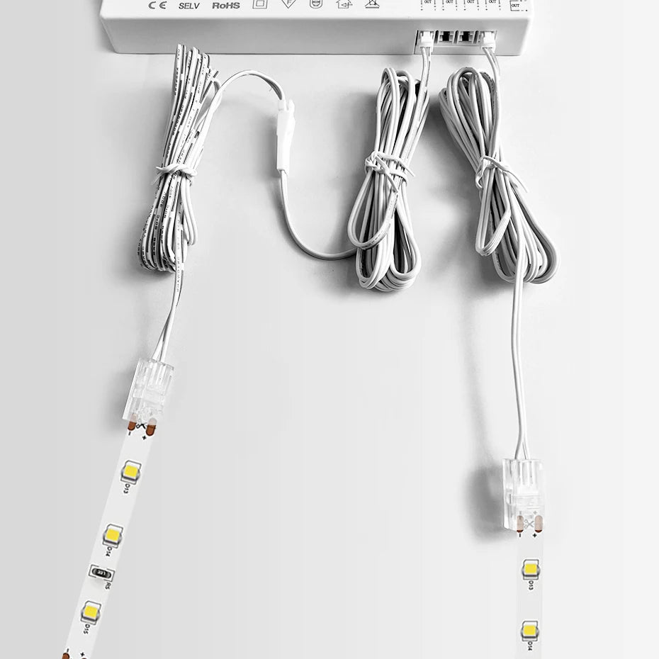 1/3/5Pcs 2m Dupont Extension Wire 2Pin 8mm 10mm Solderless Crystal Connector for Cabinet Wardrobe 2835 SMD 12V/24V LED Strip