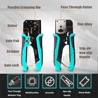 Pro'skit CP-342 End Pass Through Mini Crimper Pliers 8P8C RJ45 Perforated Crystal Head Crimp Tool 4in1 Ethernet LAN Stripper