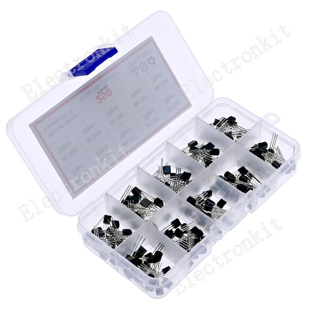200Pcs New Version Transistor Kit PNP/NPN 10 Values TO-92 Set BC327 BC337 2N2222 2N2907 2N3904 2N3906 S8050 S8550 A1015 C1815