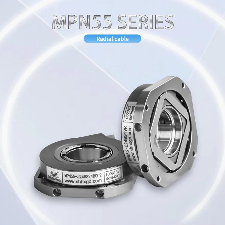 Ultra-Thin Hollow Shaft Absolute Encoder MPN55 Through Shaft BiSS-C SSI 24-bit Multiturn with Battery Backup for Servo Motors