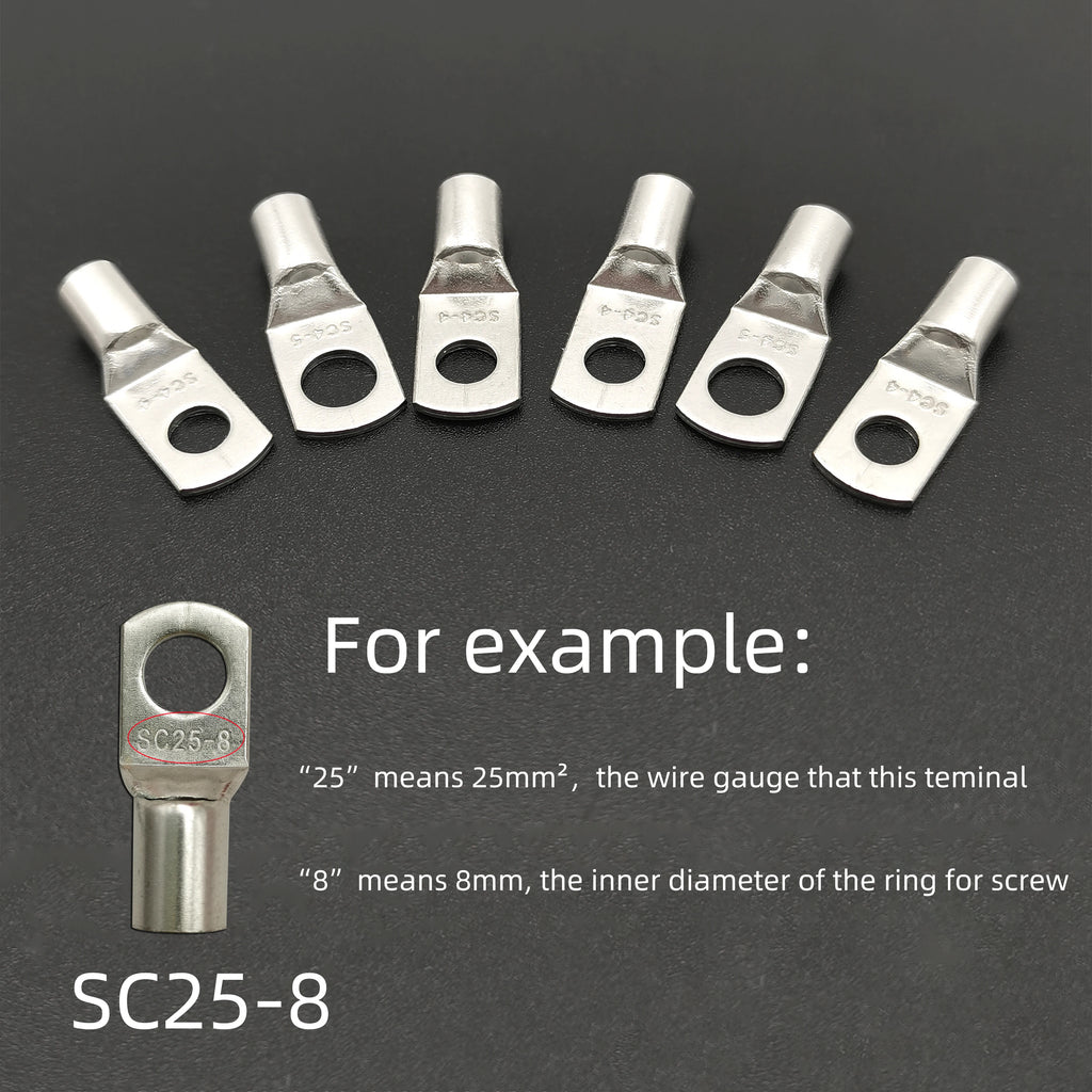 10pcs/lot 16~35mm2 Terminals Wire Welding Cable Connector Suit SC16-6 SC25-8 SC35-8