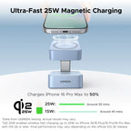 UGREEN Qi2.2 25W 15W 2-in-1 Magnetic Wireless Charger Stand Fast Charging Stand Charger For iPhone 16 17/AirPods Magflow Charger