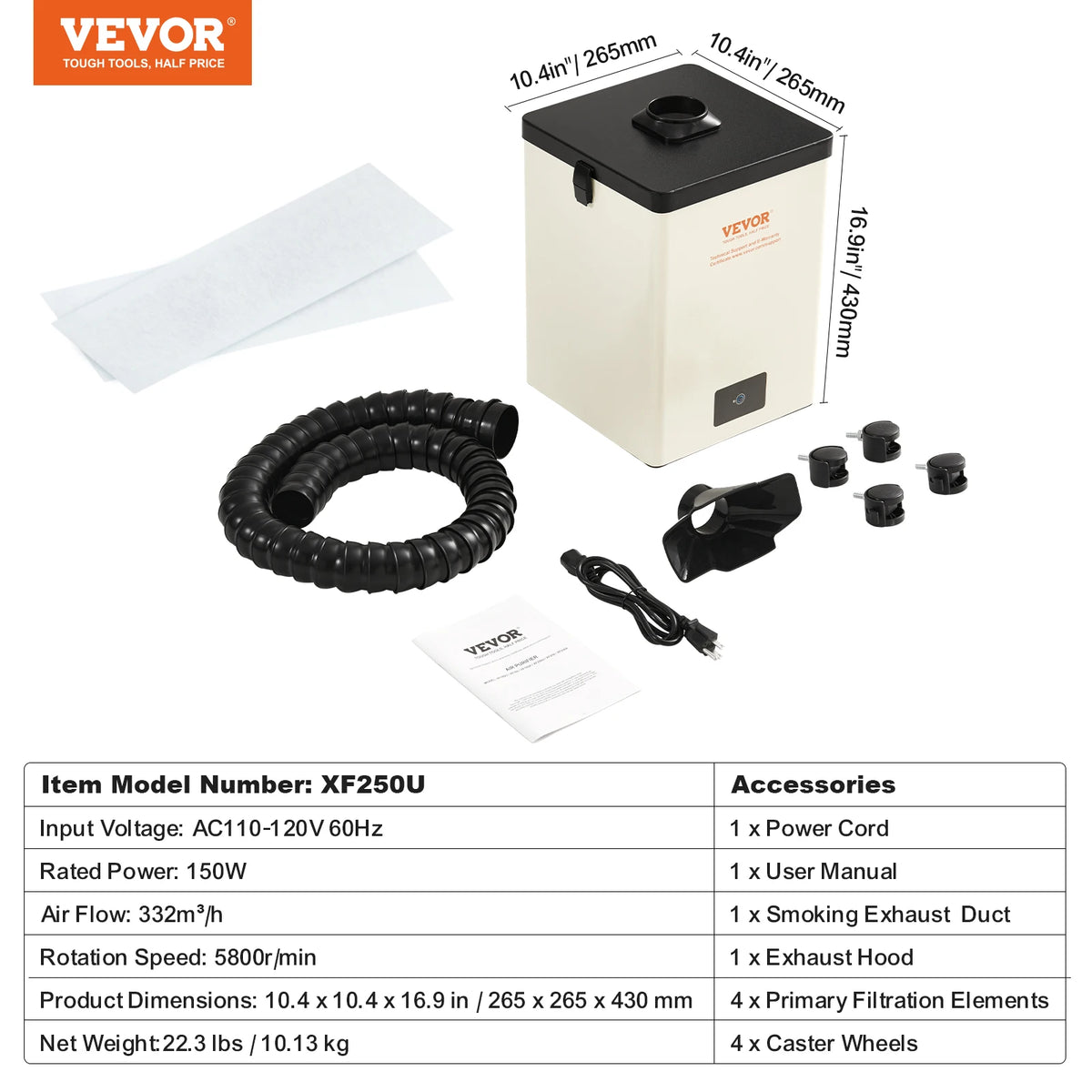 SucceBuy Fume Extractor 100W/150W Soldering Smoke Extractor with 3-Stage Filters Strong Suction Purifier for Engraving Welding