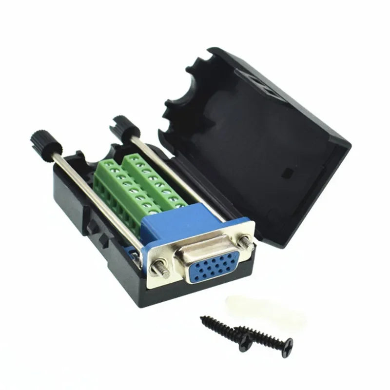 D-SUB DB15 VGA Male/Female 3 Rows 15 Pin Plug Breakout Terminals Screw Type DIY Connector