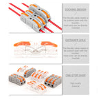 DIY Splicing Inline Compact Conductor Docking Terminal Block Lever Quick Wire Connector Electrical Connectors Kit 28-12 AWG 221