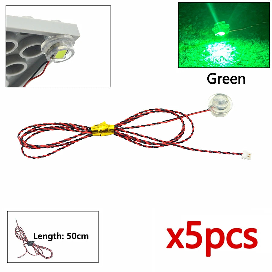 DIY 0.8mm Pin 1x1 1x2 1x4 Length 50cm SMD LED 2835  Remote Control Building Block Flash Lamp City Street Light Bricks