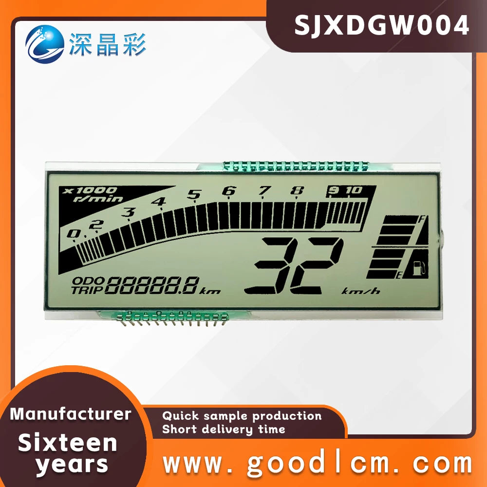 LCD Screen for Electric Motorcycle Segment Display GW004 HTN Positive 4.5V LCD 7 Monochrome Custom Segment LCD Display