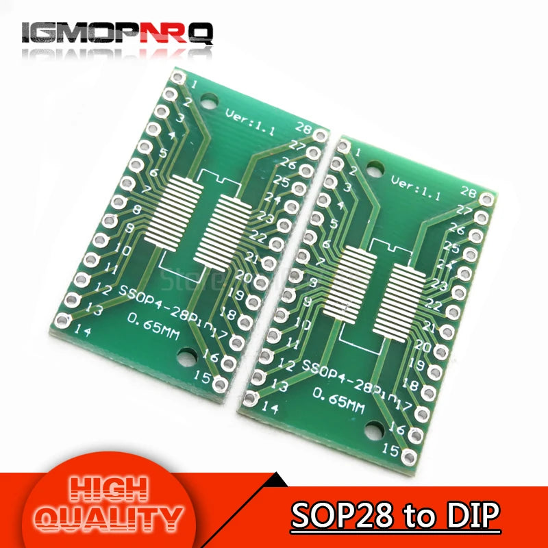 10PCS PCB Board  SMD Turn To DIP SOP MSOP SSOP TSSOP SOT23 8 10 14 16 20 24 28 SMT To DIP Adapter Converter Plate