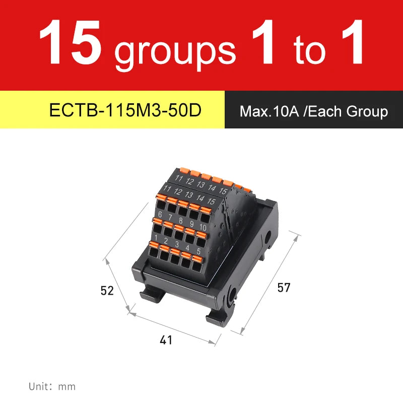 ENMG ECTB Terminal Block 10A 24-Point 42-Point 48-Point 84-Point PLC Signal Transfer Junction Rail Mount Power Distribution Box.