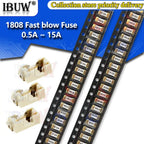10PCS Gold 1808 AC 0451 SMD Fast blow Fuse 0.5A 500mA 1A 2A 3A 4A 5A 6.3A 8A 10A 12A 15A 500MA 750MA ibuw ultra-rapid fuses