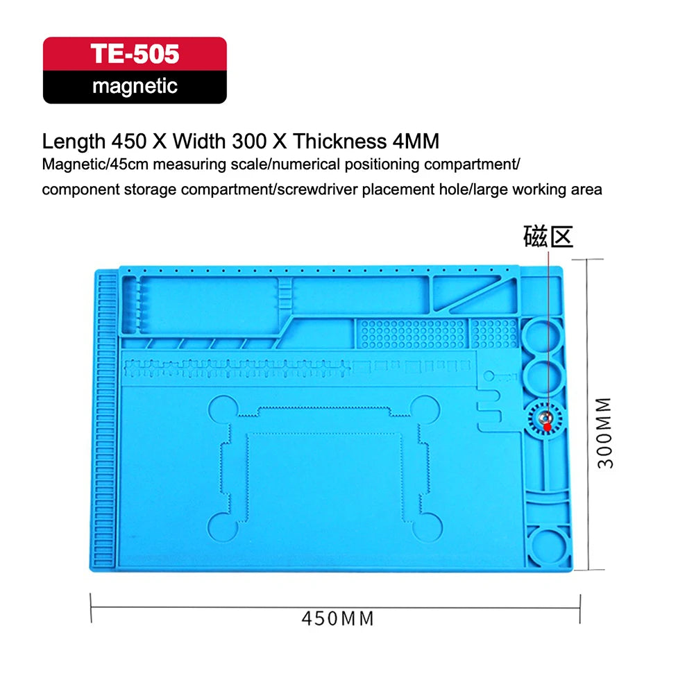 Soldering Mat ESD Antistatic 500 ° Heat Resistant Insulation Work Mat Multifunctional Silicone Repair Pad Maintenance Platform
