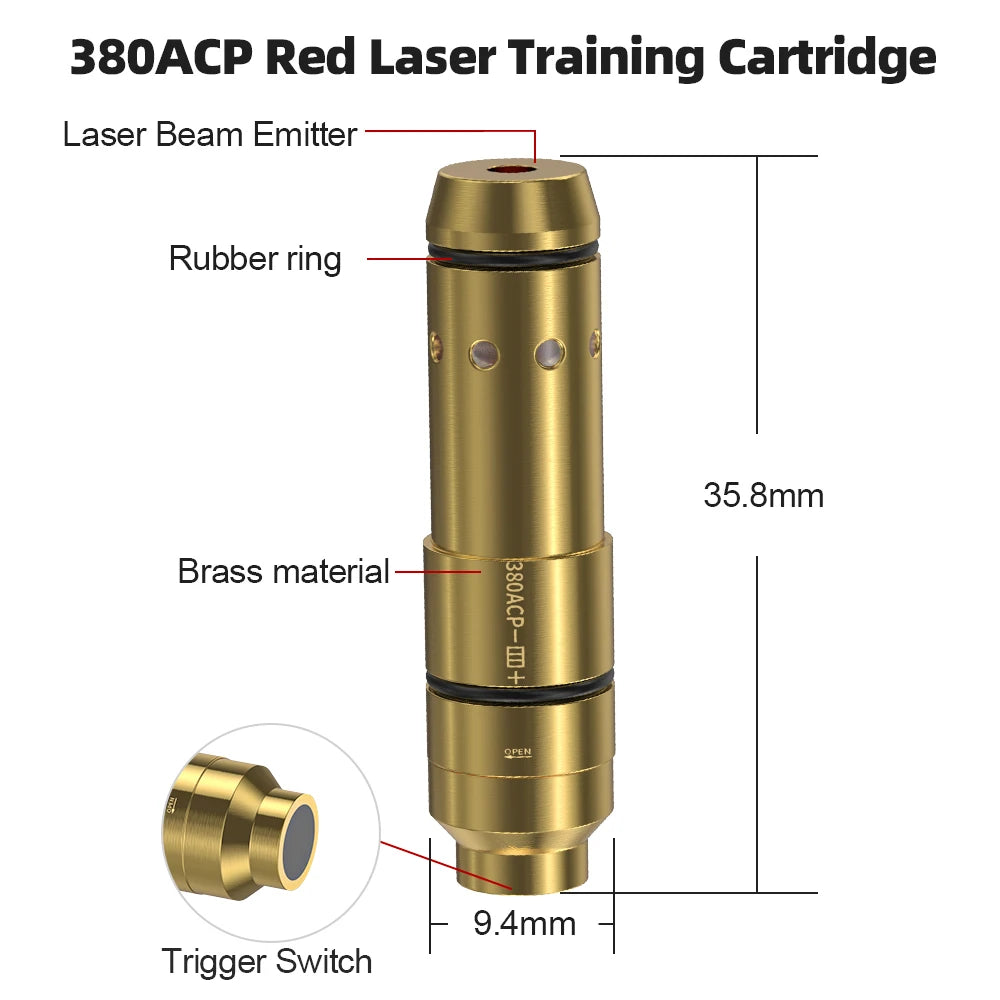 9mm/12GA/38SPL/223Rem/45ACP/357SIG/380ACP/Cal. 6.5mm/Cal44mag Dry Fire Laser Trainer - Hunting Accessories, Training Shooting