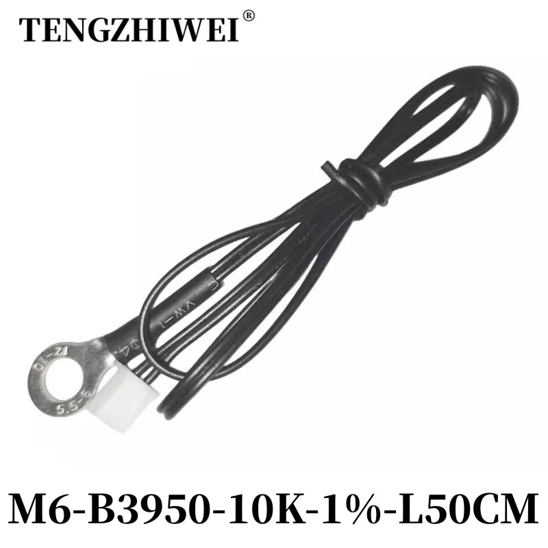 NTC Temperature Sensor Temperature Measurement Thermistor 10K B3950 1% M3M4M5M6M8M10 Inverter Fan Wire Ear Fixed Probe