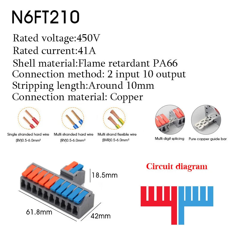 1/5PCS Wire Connector Electrical Cable Led Connectors Mini Terminals Blocks Quick Wiring Push-in Docking Butt Electrician Tools