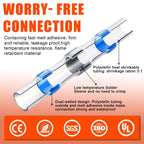 Blue Heat Shrink Solder Seal Wire Connectors Kit Waterproof Butt Connector Heat Shrink Electrical Terminals or Marine Automotive