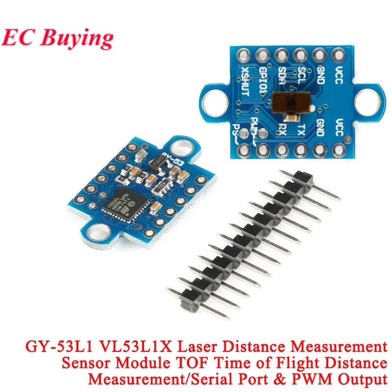 1-10Pcs VL53L0X V2 VL53L1X VL53L3CX VL53L4CD VL6180X  VL53L8CX VL53L7CX Time-of-Flight ToF Laser Ranging Sensor Module IIC