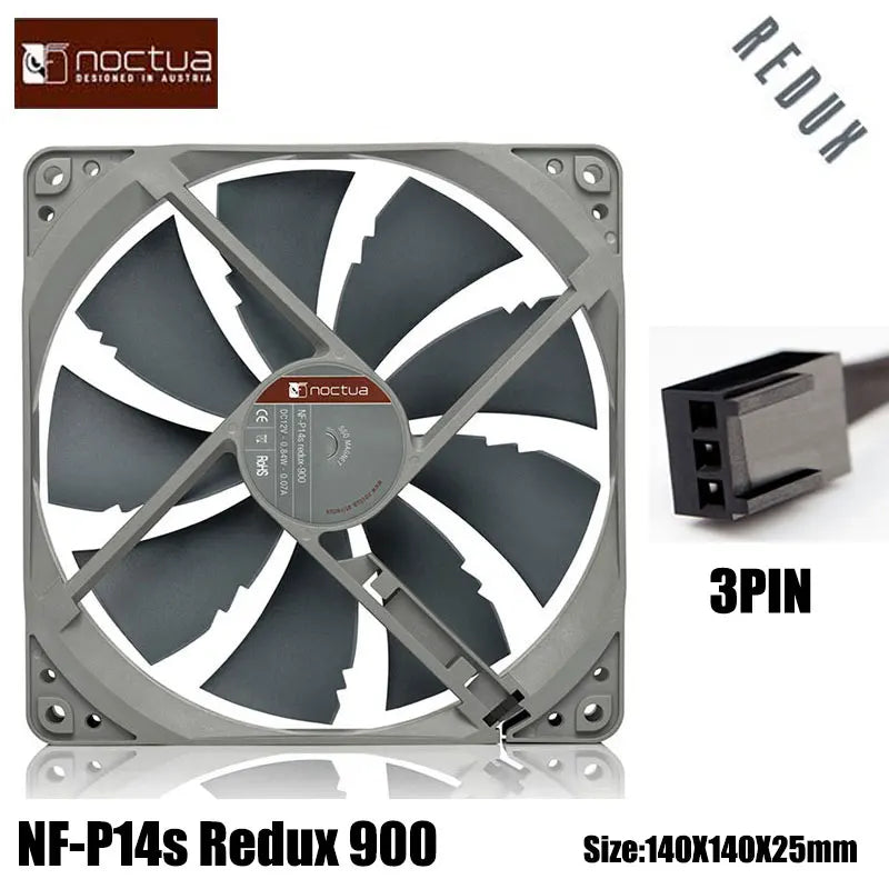 Noctua NF-P14S Redux-1200 Chassis Cooling Fan 14cm Low Noise SSO Bearing Value Choice For Enthusiasts Chassis Fan