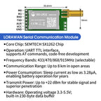 DX-LR32 SX1262 LoRa UART Module AT Command 5KM Range 432-533/850-949MHz No Programming Needed CE FCC Arduino