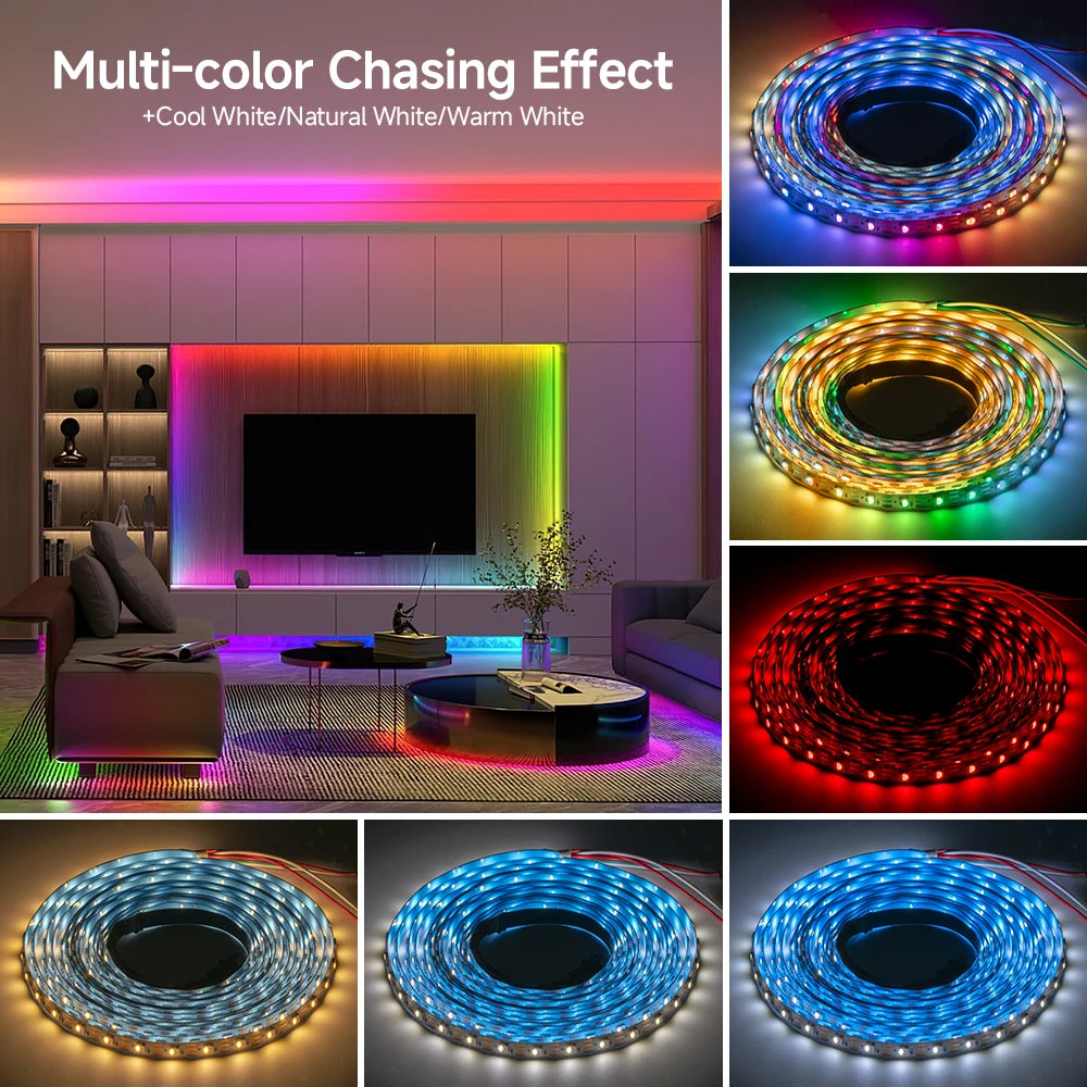 DC12V SK6812 RGBW LED Strip Light 4 in 1 Similar WS2812B 60 144 LED Individual Addressable Smart Pixels Magic RGB CW NW WW Light