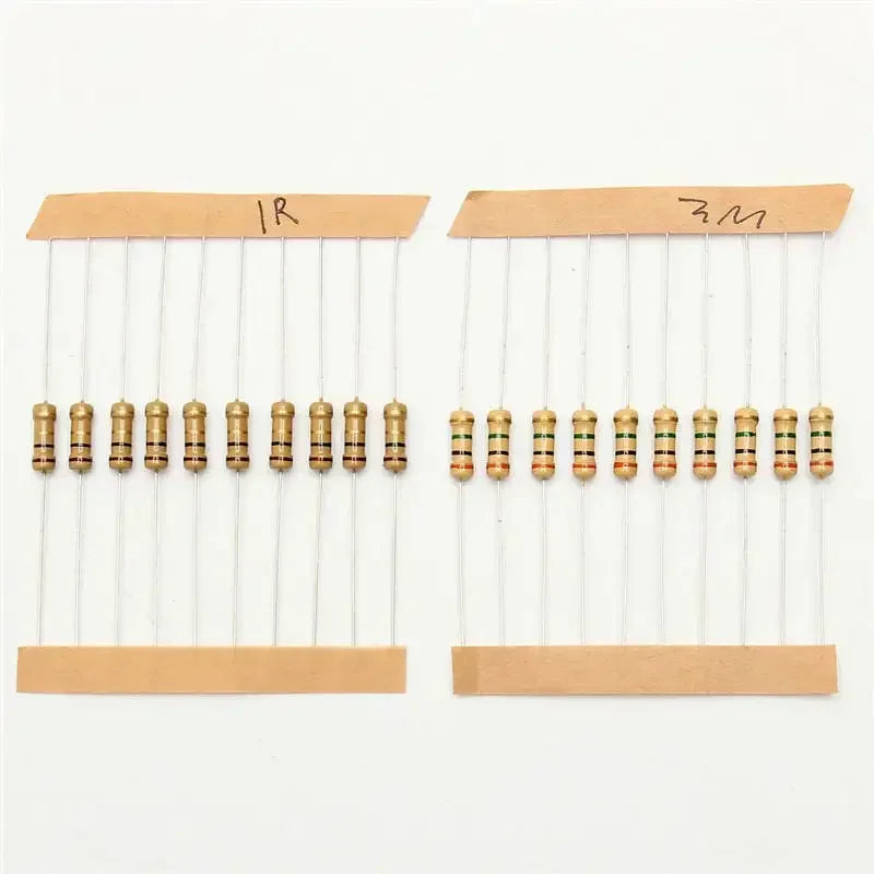 300Pcs/Set Resistor Assortment Kit Set 1Ohm-3M 0.5W Carbon Film Metal Resistors DIY Resistance Assorted Kit 470R 560R 2.7K 10K