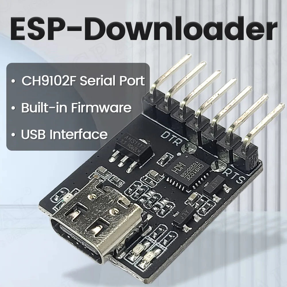 CH9102F CP2104 Downloader Module Chip Program Burning for ESP32 MINI 7Pin TYPE-C USB to UART RS232 RS485 Serial Port Download