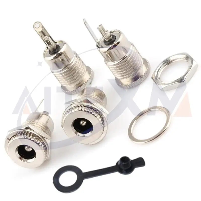 DC099 5.5 mm x 2.1mm DC Power Jack Socket Female Panel Mount Connector Metal DC-099 Open Hole 11MM 5.5*2.1 5.5*2.5