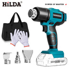 HILDA Cordless Heat Hot Air Gun Temperature Adjustment Electric Shrink Wrapping Tool Dryer With Nozzles for Makita 18V Battery